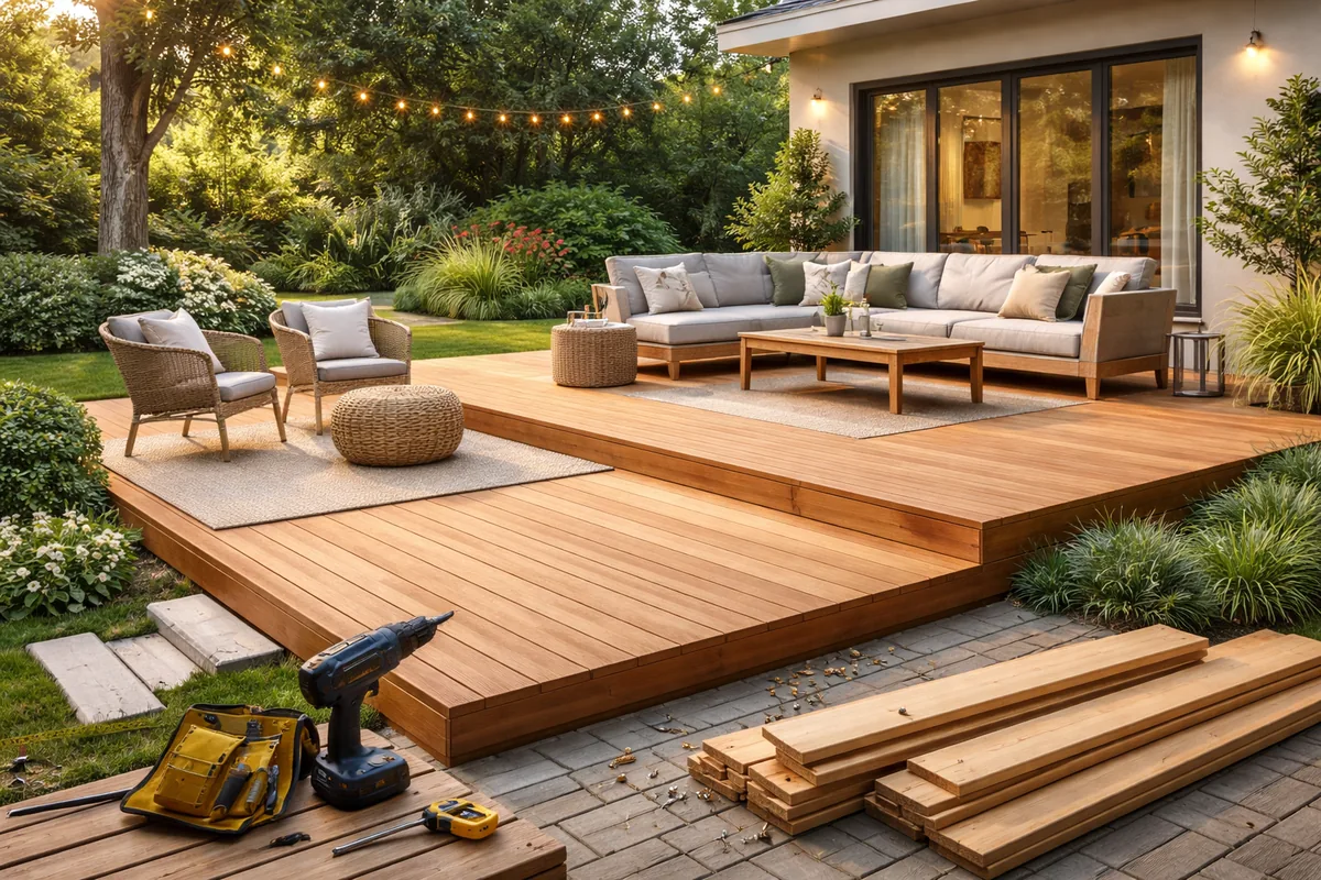 Quel est le coût moyen pour construire une terrasse en bois de 20 m²
